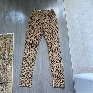 NWT weworewhat stiletto split hem cheetah print jeans